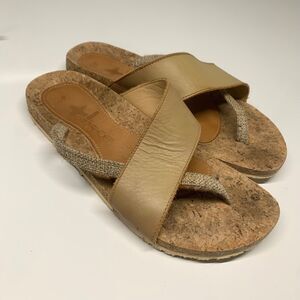 Otz Shoes Hygeia Womens Vegan Cork Beige Thong Sandals EU 40 US 9